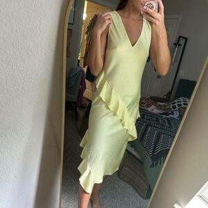 H&M yellow midi dress